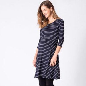 Seraphine black striped maternity dress - like new